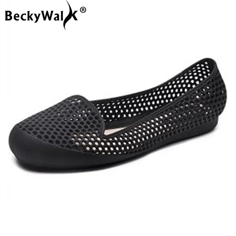 

Women Casual Shoes Jelly Sandals Non-slip Summer Hole Shoes Woman Flat Cutout Plastic Female PVC Garden Shoes WSH3596