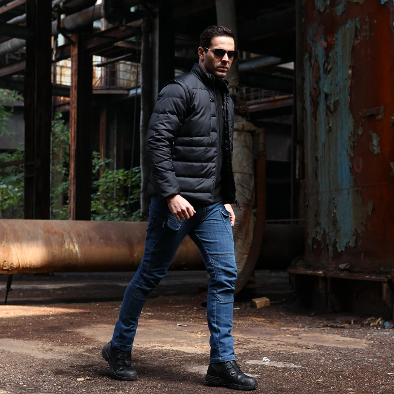 Мужская куртка на белом утином пуху со съемным рукавом | Спорт и развлечения