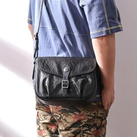 genuine leather mens shoulder bag horizontal soft leather small backpack japanese retro first layer cowhide messenger bag tide