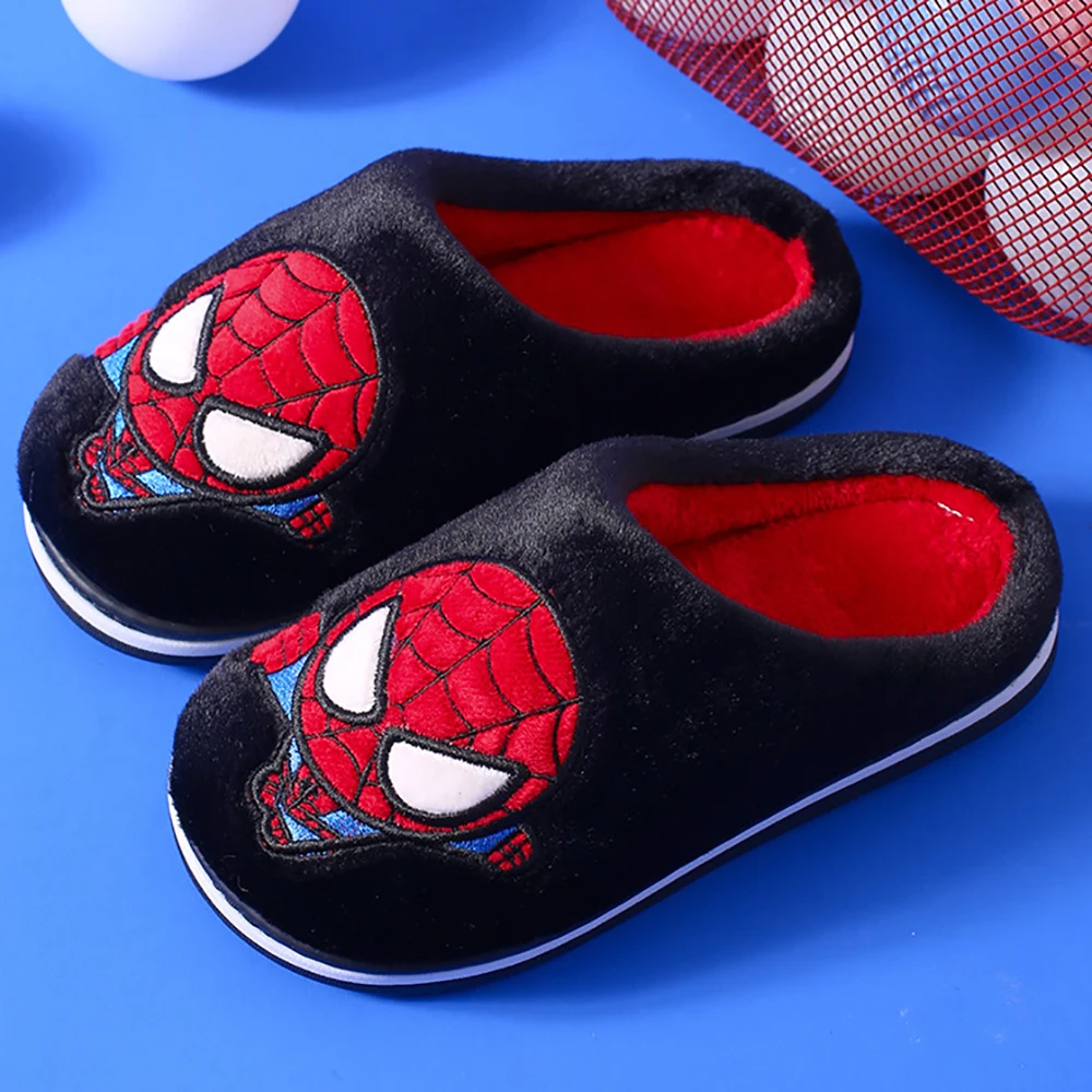 Детские хлопковые тапочки Marvel с мягкой подошвой для спальни зимние мальчиков
