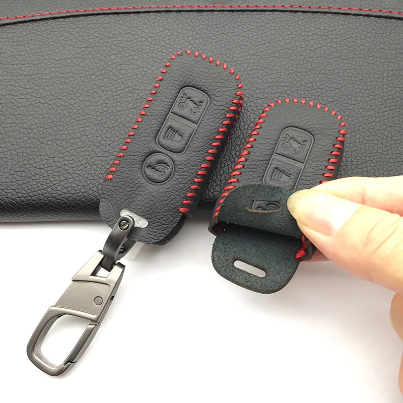 

100% Leather Remote Autocycle Key Cover Case For 2016 Honda PCX 125 150 Motorcycle Strong Intelligent 3 Buttons Remote Key