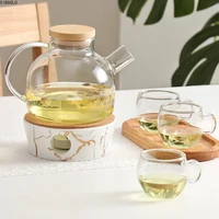 teapot cup set household glass coffee fruits tea bicchiere concise health heat resistant 100 handmade exquisite wine glasses
