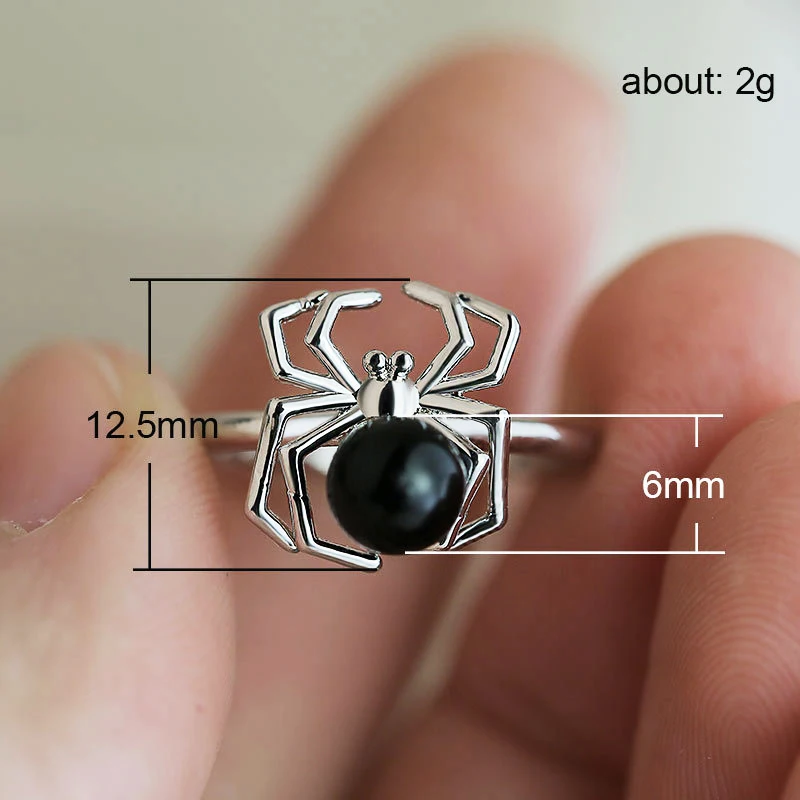 

Huitan Animal Ring Funny Black Tummy Spider Halloween Present Finger Ring For Boys&Girls Creative Jewelry Ring Dropshipping