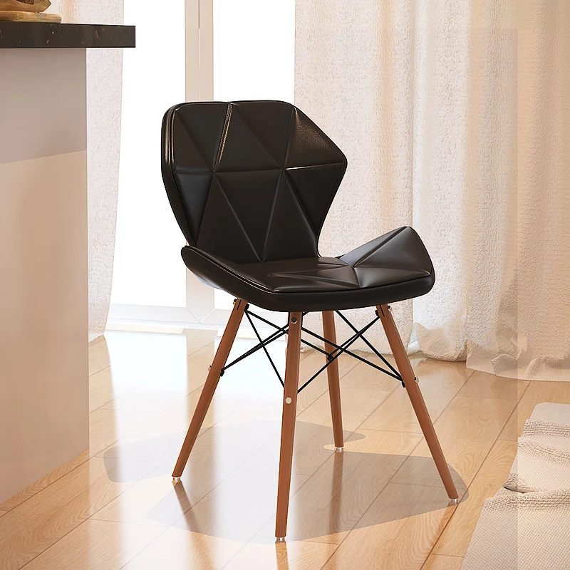 Компьютерное кресло для дома с ножками из массива дерева простой современный