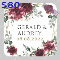 120 pieces custom square wedding stickers invitations candy favors gift boxes labels birthday logo photopersonalized