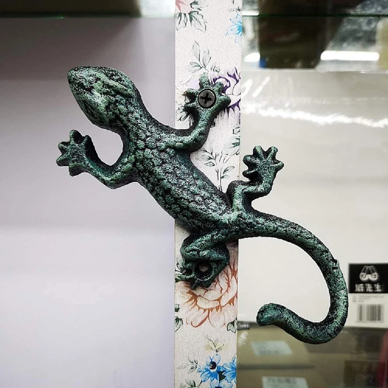 Искусственный кованый железный крючок Gecko многофункциональные настенные