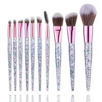 yxn transparent makeup brushes tool set cosmetic powder eye shadow foundation blush blending beauty make up brush kit tools