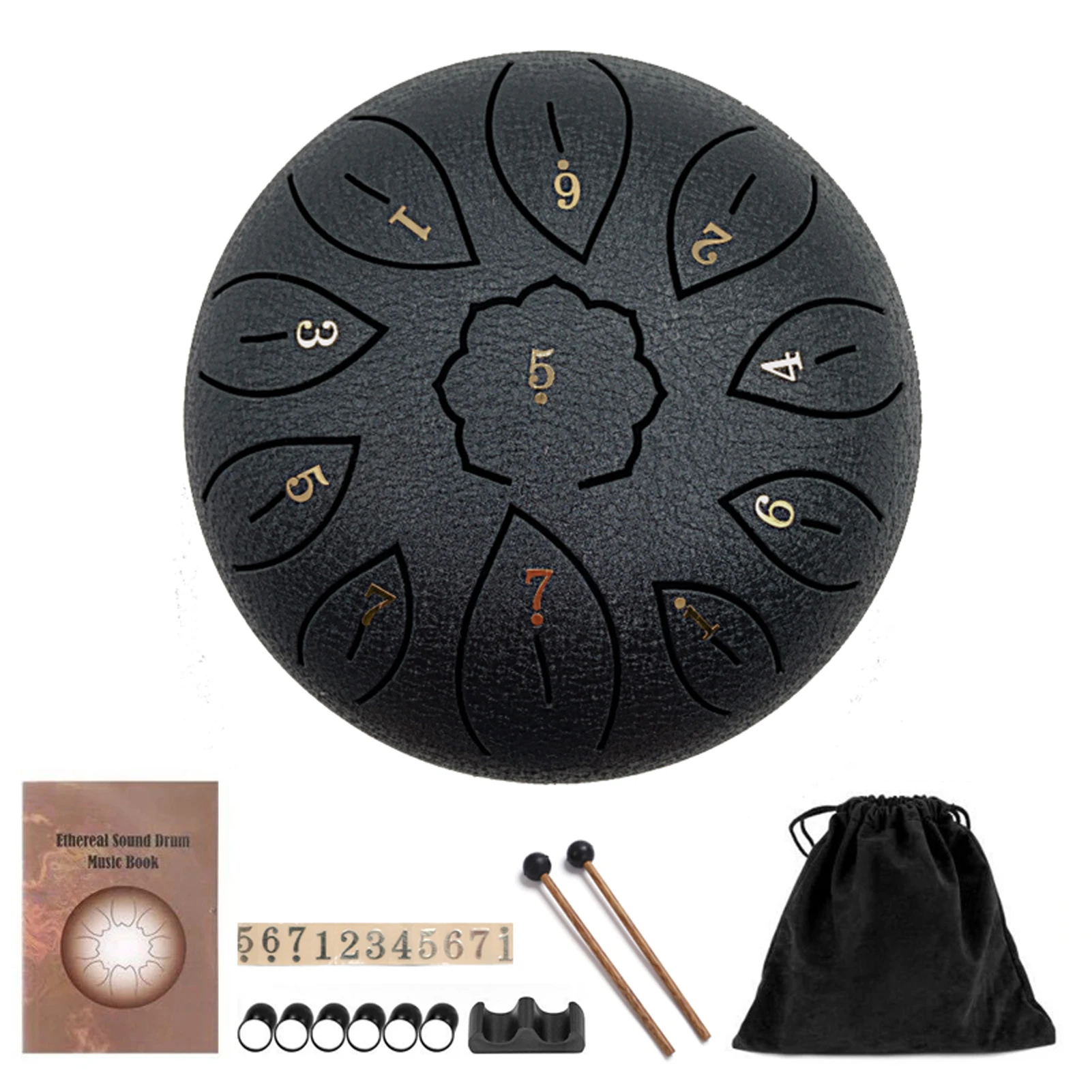 

Tongue Drum 6 Inches Steel Tongue Drum Set 11 Tune Hand Pan Drum Pad Tank Sticks Carrying Bag Percussion Instruments Accessories