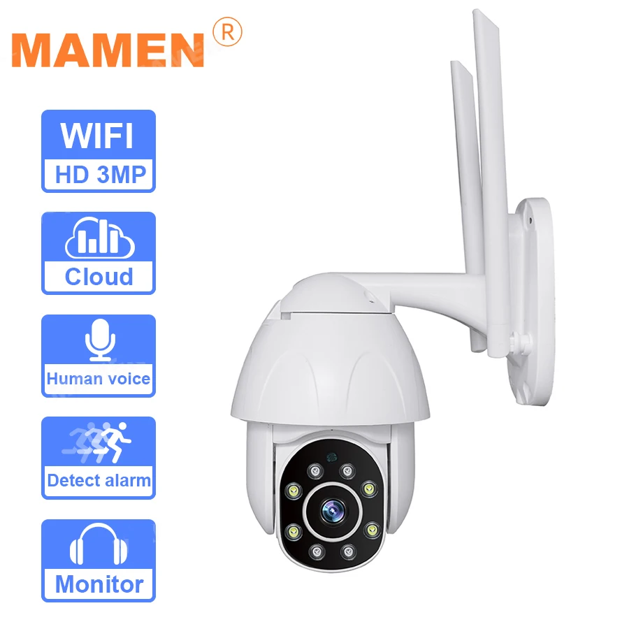 IP камера наружная беспроводная 1080P PTZ Wi Fi с датчиком присутствия|Камеры