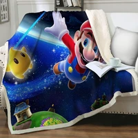 flannel three thicken big blanket super mario pattern 3d printed blankets for on bed sofa home textiles dreamlike boys baby gift