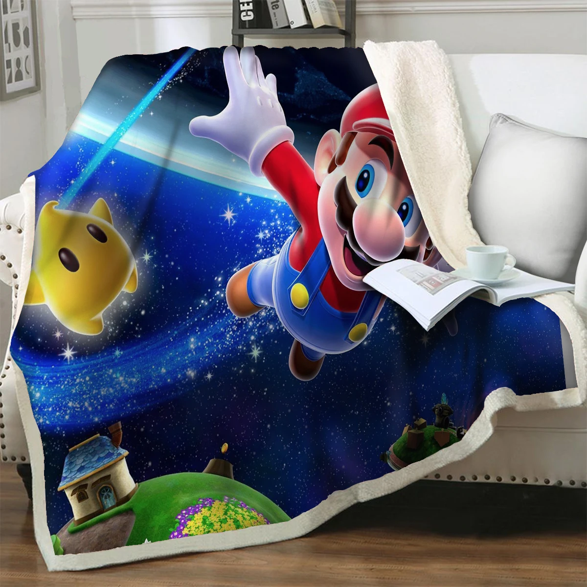 Flannel Three Thicken Big blanket Super Mario Pattern 3D Printed Blankets for on Bed Sofa Home Textiles Dreamlike Boys Baby Gift | Дом и сад