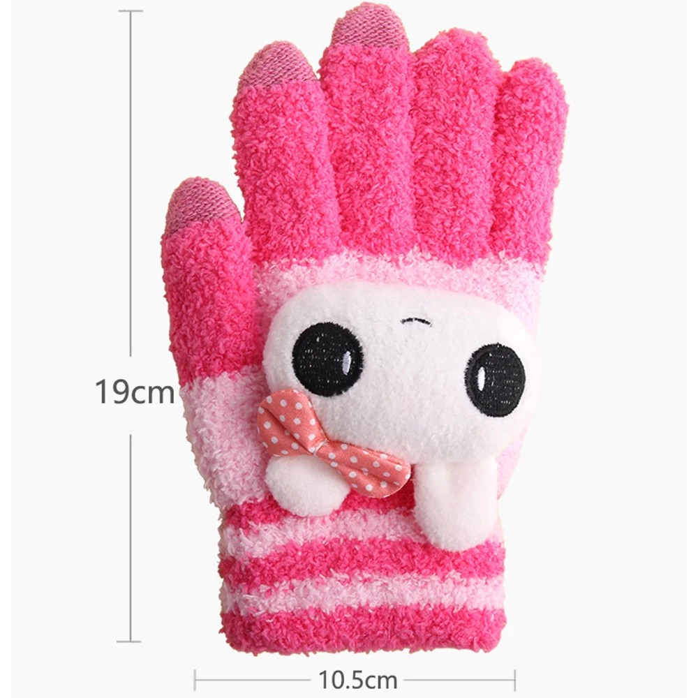 

1 Pair Warm Lovely Mittens Gloves Women Girls New Winter Touch Screen Knitted Cold And Windproof Gloves High Quality