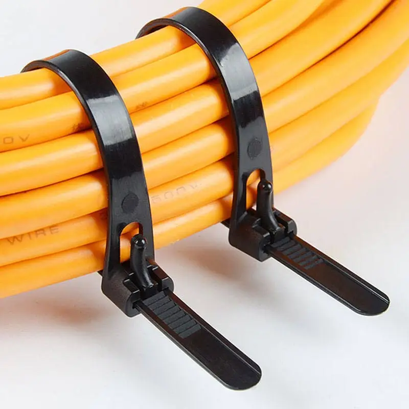 10-100pcs Reusable Nylon Cable Tie May Loosened Removable and Retractable Black/White Large Plastic With Strong Buckle | Дом и сад