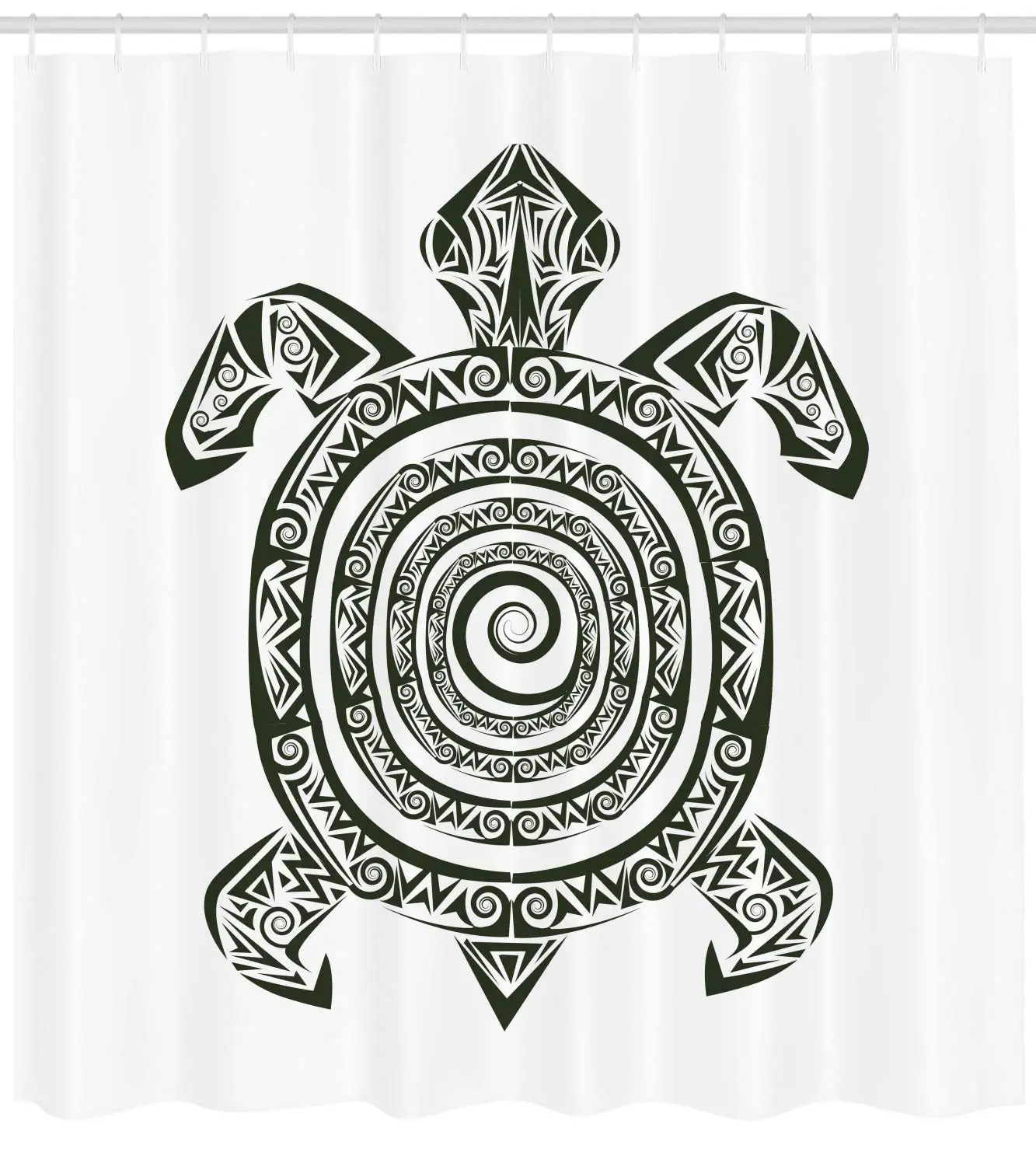 Штора для душа в виде черепахи винтажная тропическая ткань стиле маори с