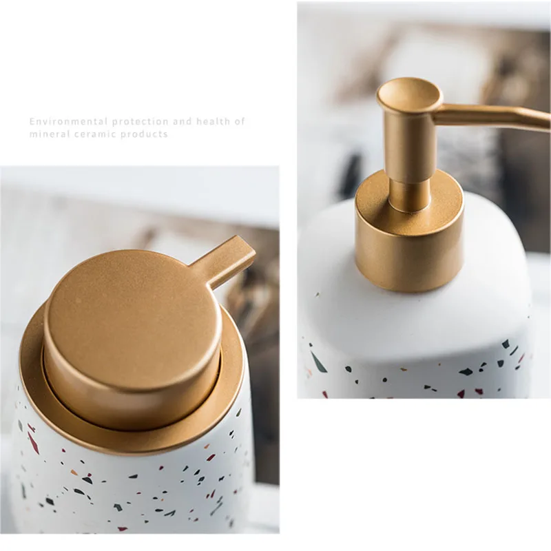 

Soap Dispenser White Ceramic Shower Gel Hand Sanitizer Shampoo Bottle Home Hotel Bathroom Kitchen Liquid Soap Storage Bottle