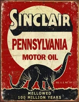 sinclair pennsylvania motor oil million years tin sign x sinclair