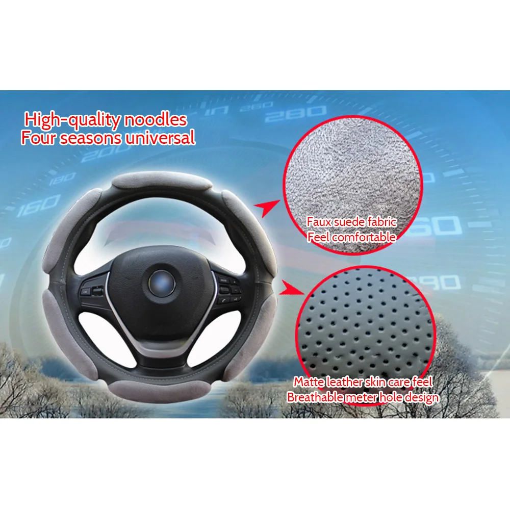 

Non-slip Steering-Wheel Cover with 3D Design/Flocking clothcar steering wheel braid diameter 38CM For 95% Car
