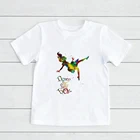 Модная детская футболка Алиса в стране чудес, белые футболки, футболка с принтом кроличьей дыры, летняя детская одежда с короткими рукавами