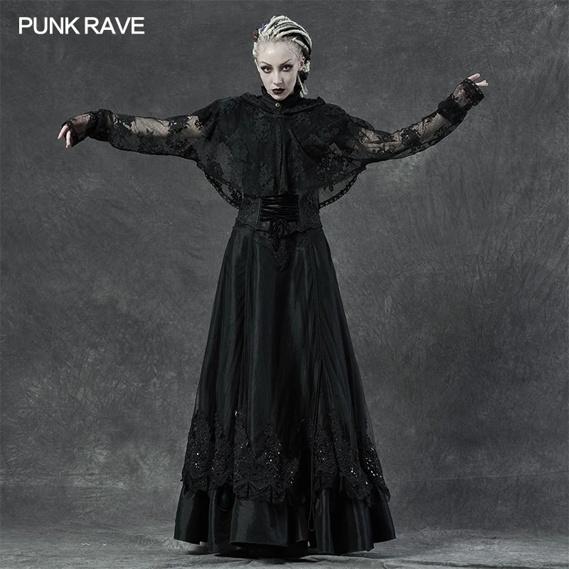 

Goth lace sunscreen shirt Punk Rave WY-1282XCF
