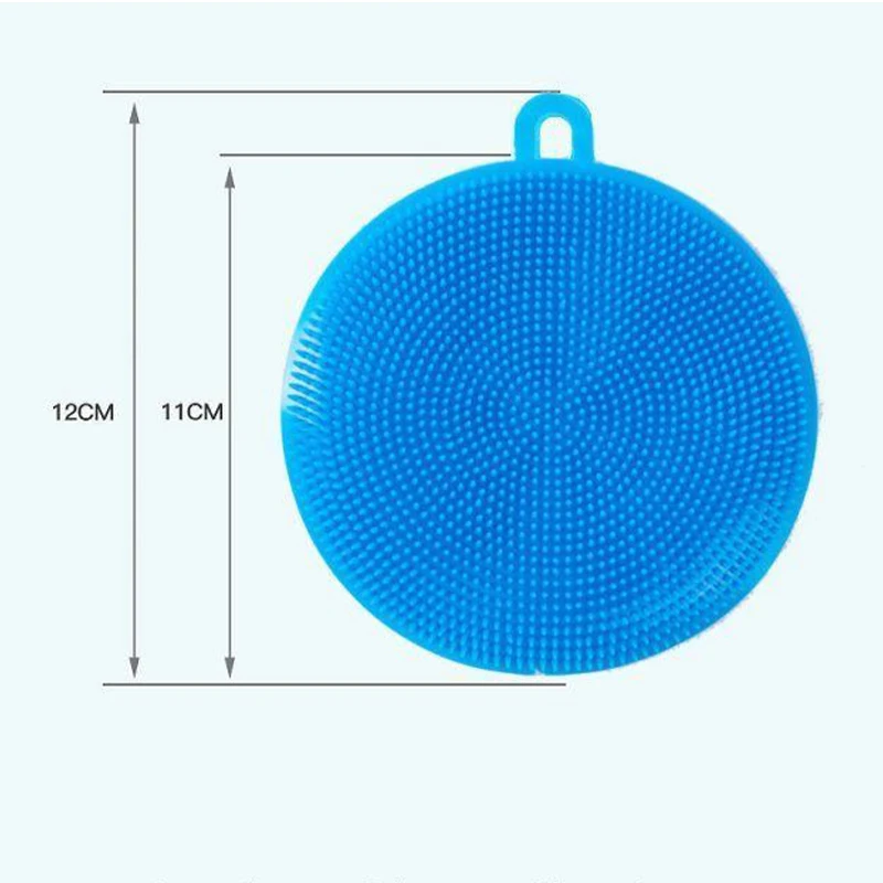 

Kitchen Cleaning Brush Silicone Dishwashing Pads Fruit Vegetable Cleaning Brushes Pot Pan Sponge Scouring