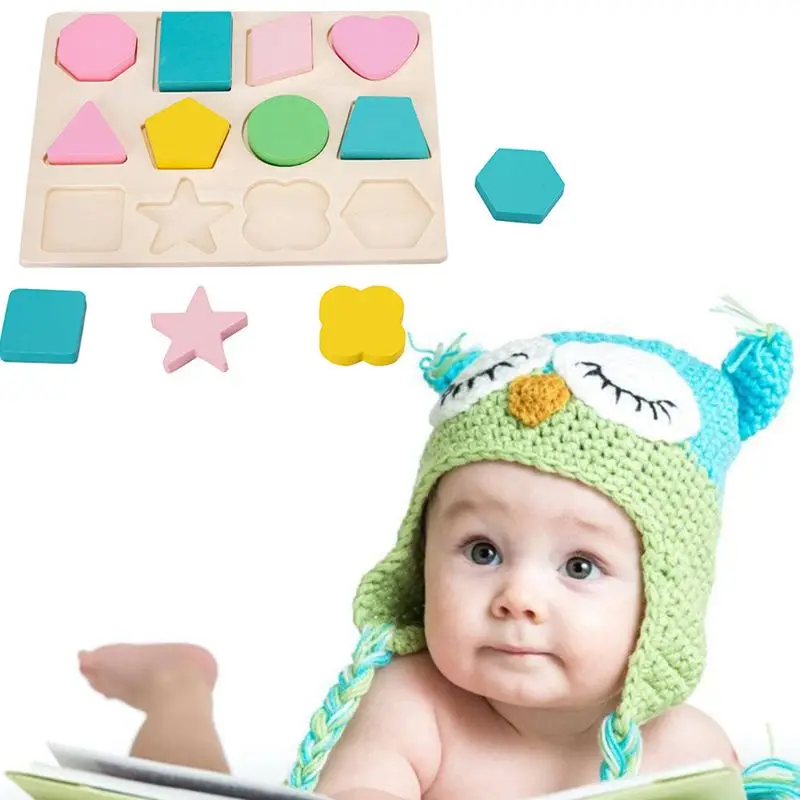 

Children's wooden toys geometric shape color cognitive paired grasping board early education puzzle building blocks puzzle