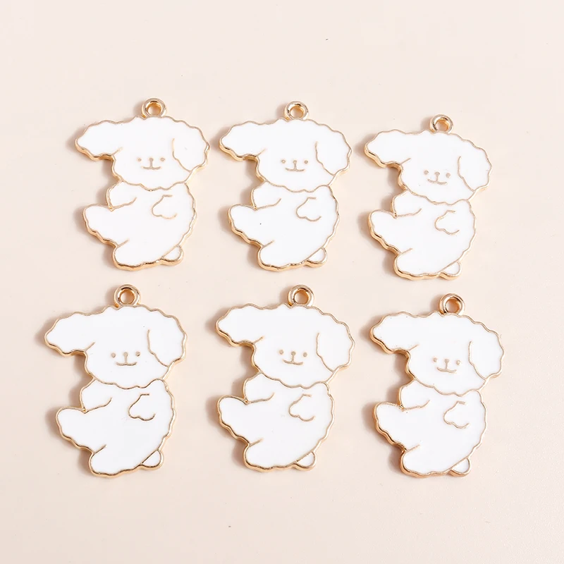 

10pcs 22x29mm Cute Poodle Dogs Charms for Jewelry Making Accessories Animal Necklaces Earrings Pendants diy Jewelry Findings