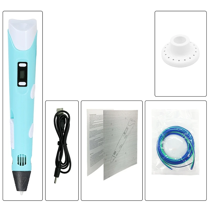 3D Doodle Drawing Printing Pen Printer + LCD Digital Display ligent Sn Educational Toys Present Home Blue | Компьютеры и офис