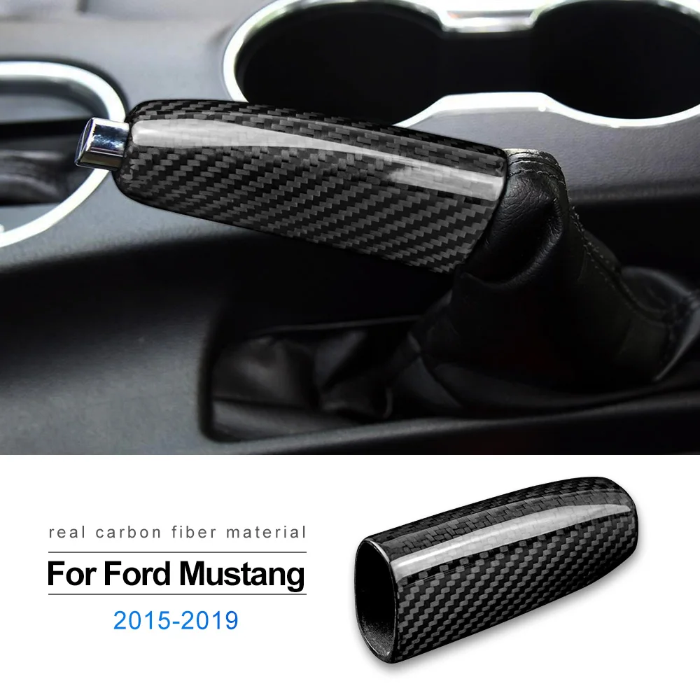 

Настоящее твердое углеродное волокно для Ford Mustang 2015, 2016, 2017, 2018, 2019, 2020, 2021, 2022, замена автомобильных ручек для ручного тормоза, крышка, аксессуары