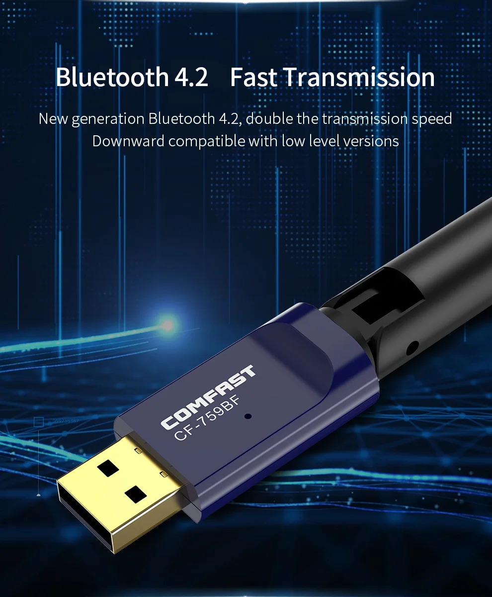 Двухдиапазонный 2 4 и 5 8 ГГц wifi Bluetooth адаптер 6 дБи Антенна 650 Мбит/с Бесплатный