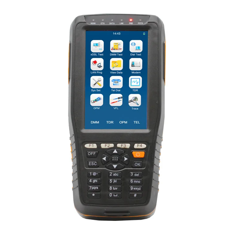 All-in-on Multifunction TM600 VDSL2 Tester (ADSL2+/OPM/ VFL/TDR/Tone Tracker/TEL) Multi Language English Spanish Italian 6600mAh