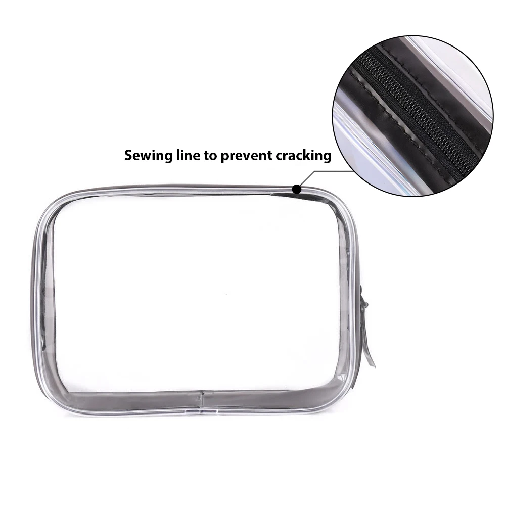 

4pcs/set Zipper Clear PVC Bathroom Cosmetics Case Waterproof Storage Bag Multipurpose Gift Zippered Carry Pouch Travel Portable