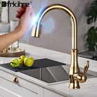 Сенсорный смеситель для кухни, черный кухонный кран с чувствительным прикосновением, два режима работы, выход воды, смеситель горячей и холодной воды крепление