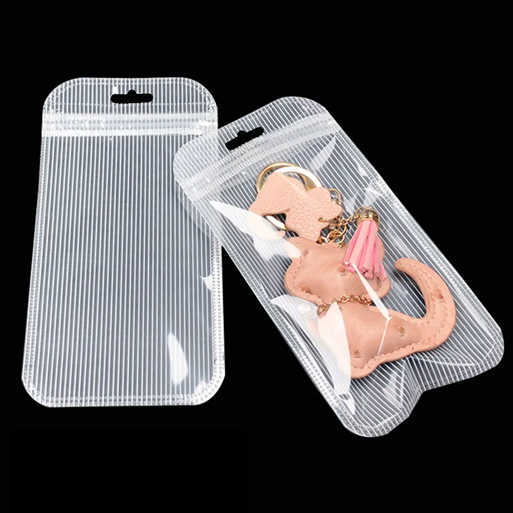 

Phone Pendant PP Package Plastic Ziplock Bags Clear Frosted White Print Pouches USB Cable Storage Bags With Butterfly Hole