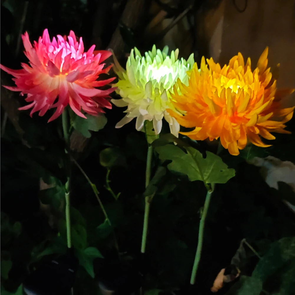 

Solar Chrysanthemum Garden Simulation Flower Grass Lawn Plug-In LED Land Lamp Outdoor Garden Courtyard Decoration