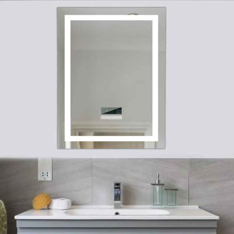 

Зеркало для ванной со светодиодный светкой, сенсорное настенное косметическое зеркало холодного белого цвета с подсветкой для дома, ванной...
