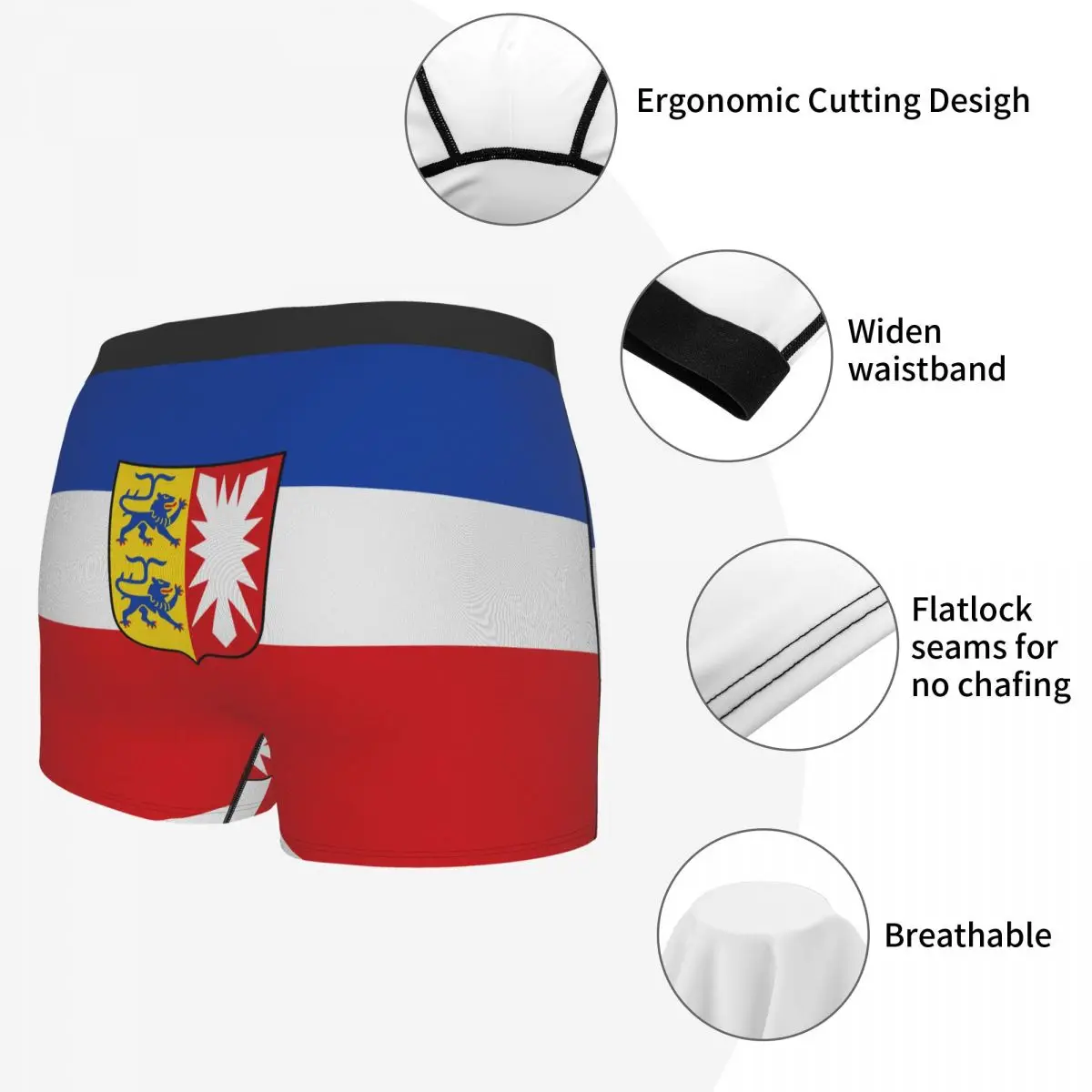 Flag Of Schleswig-Holstein (state) Men's Boxer Briefs German states Funny Joke Men's boxer leggings