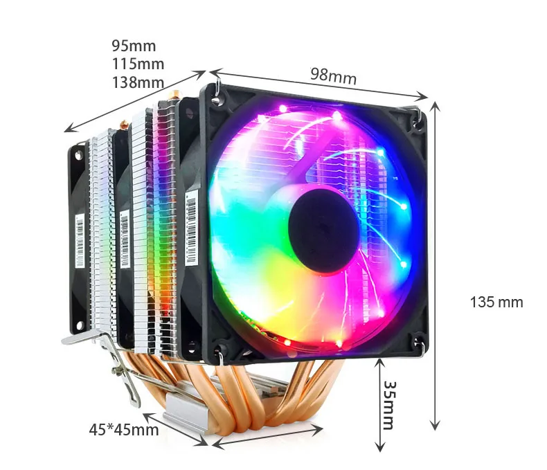 Снеговик X6 шесть Медь трубка Процессор кулер Настольный компьютер Intel1150 1151 1155 1156