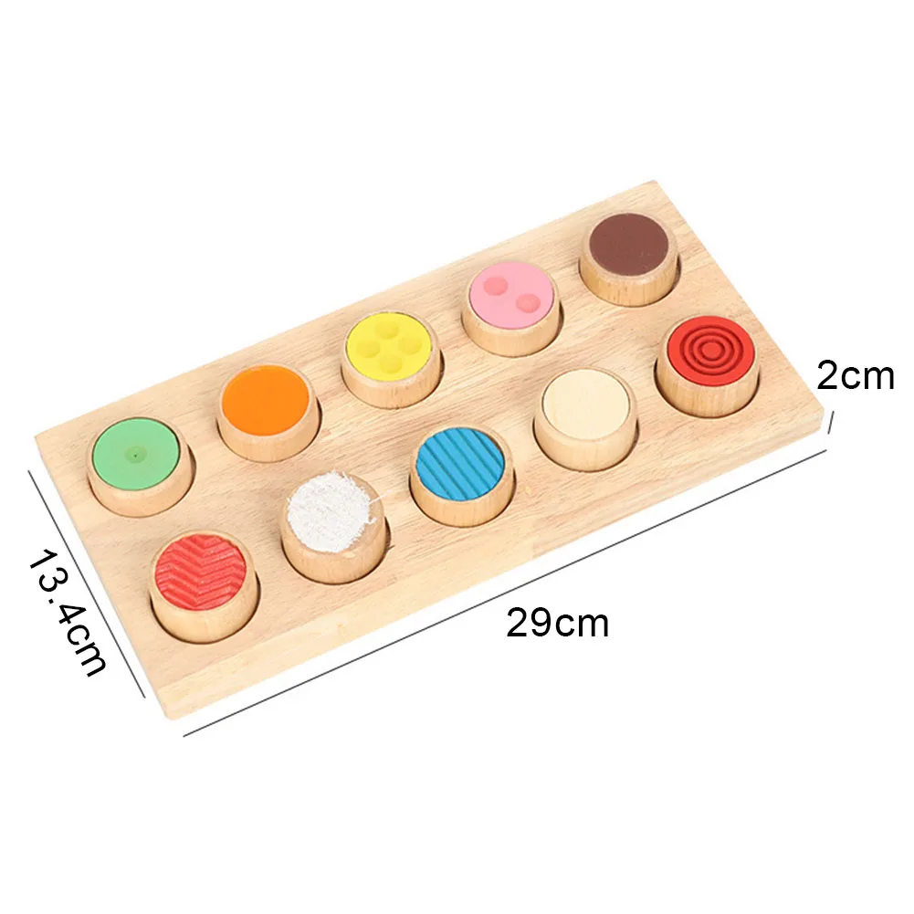 

Montessori Educational Wooden Toys Tactile Touch Match Sensory Material Early Learning toys for Children Toddlers