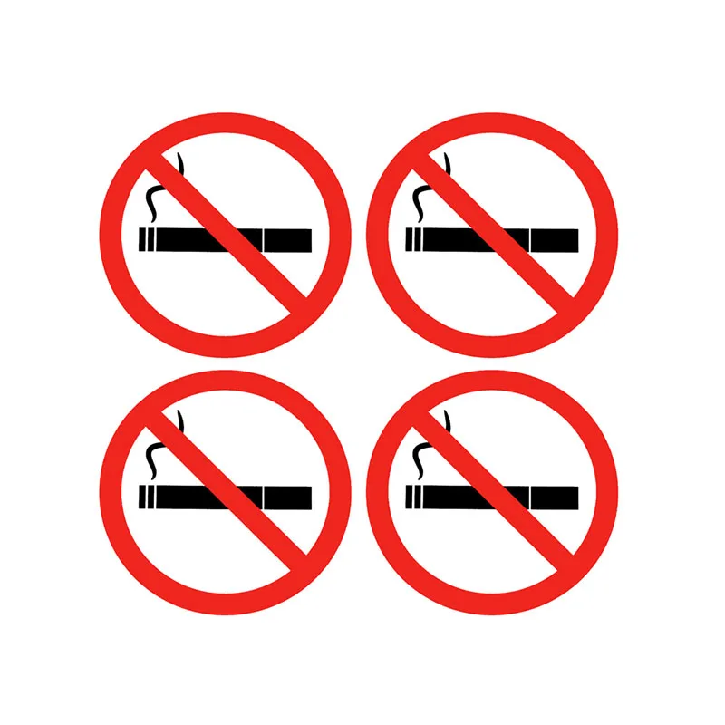 

4 Pcs Smoking Is Forbidden Here PVC Water Proof Decal Car Decoration Sticker Warning Signs 5x5cm