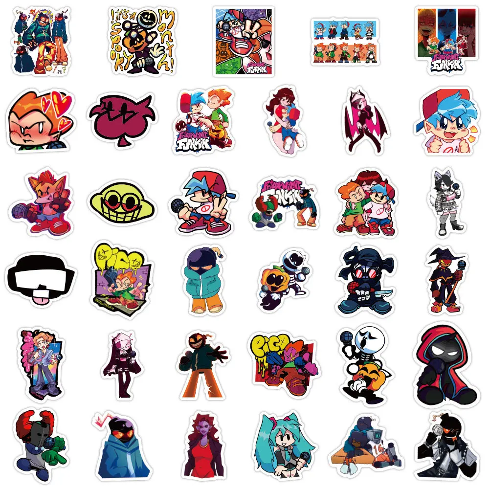 

100PCS New Friday Night Funkin Game Stickers Suitable for Luggage Laptop Computer Decoration Stickers