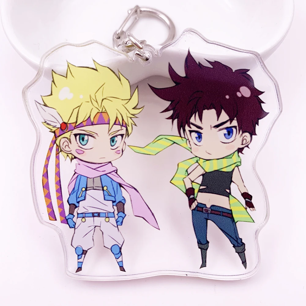 Cartoon Anime Jojos Bizarre Adventure Keychain Acrylic Key Ring Kujo Jotaro Kira Yoshikage Caesar Collection Gift Chains | Украшения и