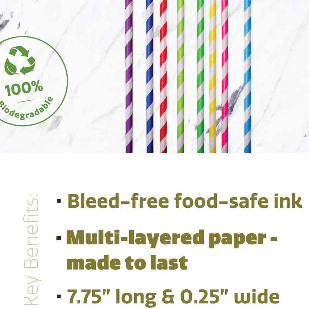 

200PCS Paper Straws Straight Bent Drinking Straw With Case Cleaning Brush Set Party Bar Drinking Straws Accessory Random Color