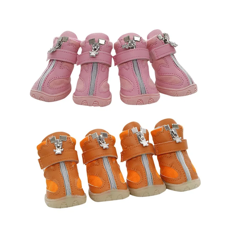 

4pcs/set Waterproof Winter Pet Dog Shoes Outdoor Non-slip Rain Snow Boots Footwear Warm For Small Cats Puppy Dogs Socks Booties
