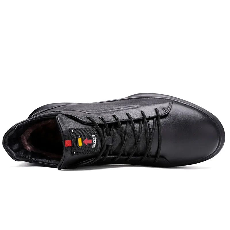 Мужские кроссовки из натуральной кожи осенне-зимние короткие ботинки