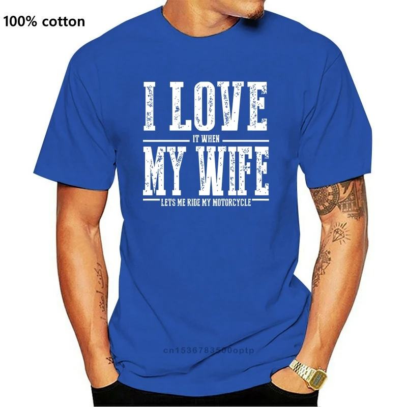 

Забавная мотоциклетная футболка с надписью «Я люблю свою жену»