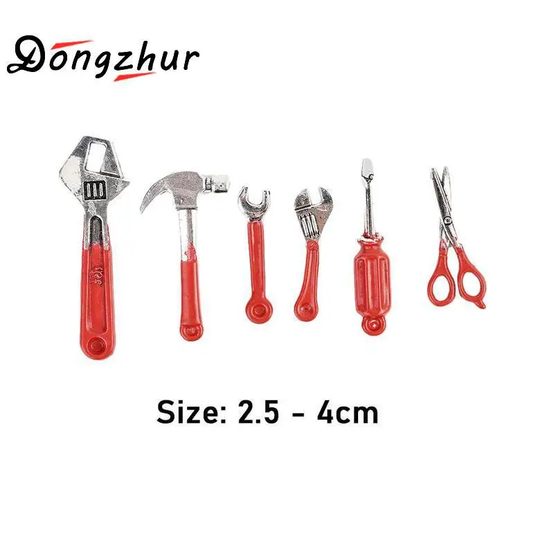 

1:12 Dollhouse Decoration 6pcs/set Simulation Metal Tools Dollhouse Diy Doll House Accessories Ornament Mini Repair Toy E1Y1