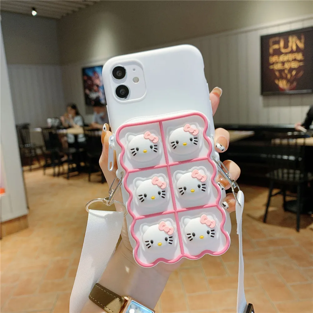 wallet purse coin bag pop fidgrt toys cases for realme xt x2 3i 5i c3 6 x3 x7 x50 8 pro q2i u1 v3 cartoon rabbit bubble cover free global shipping