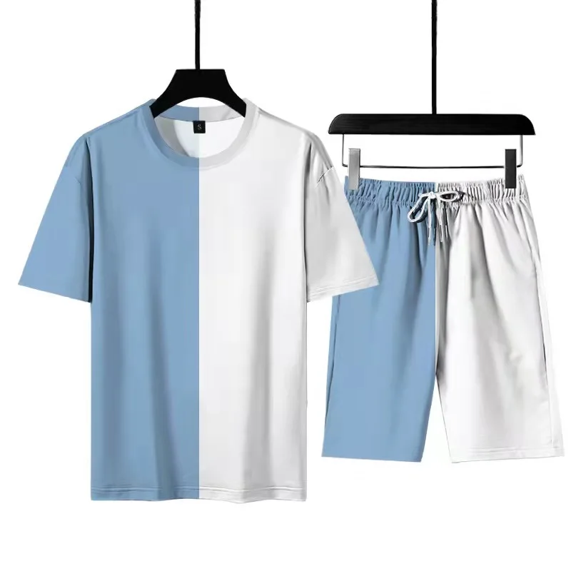 

Jogging Suit Summer Men's Tracksuit Printed Two Pieces Set 2021 Summer Men Sportswear Set T-Shirt+Shorts Clothing Loose Outfits