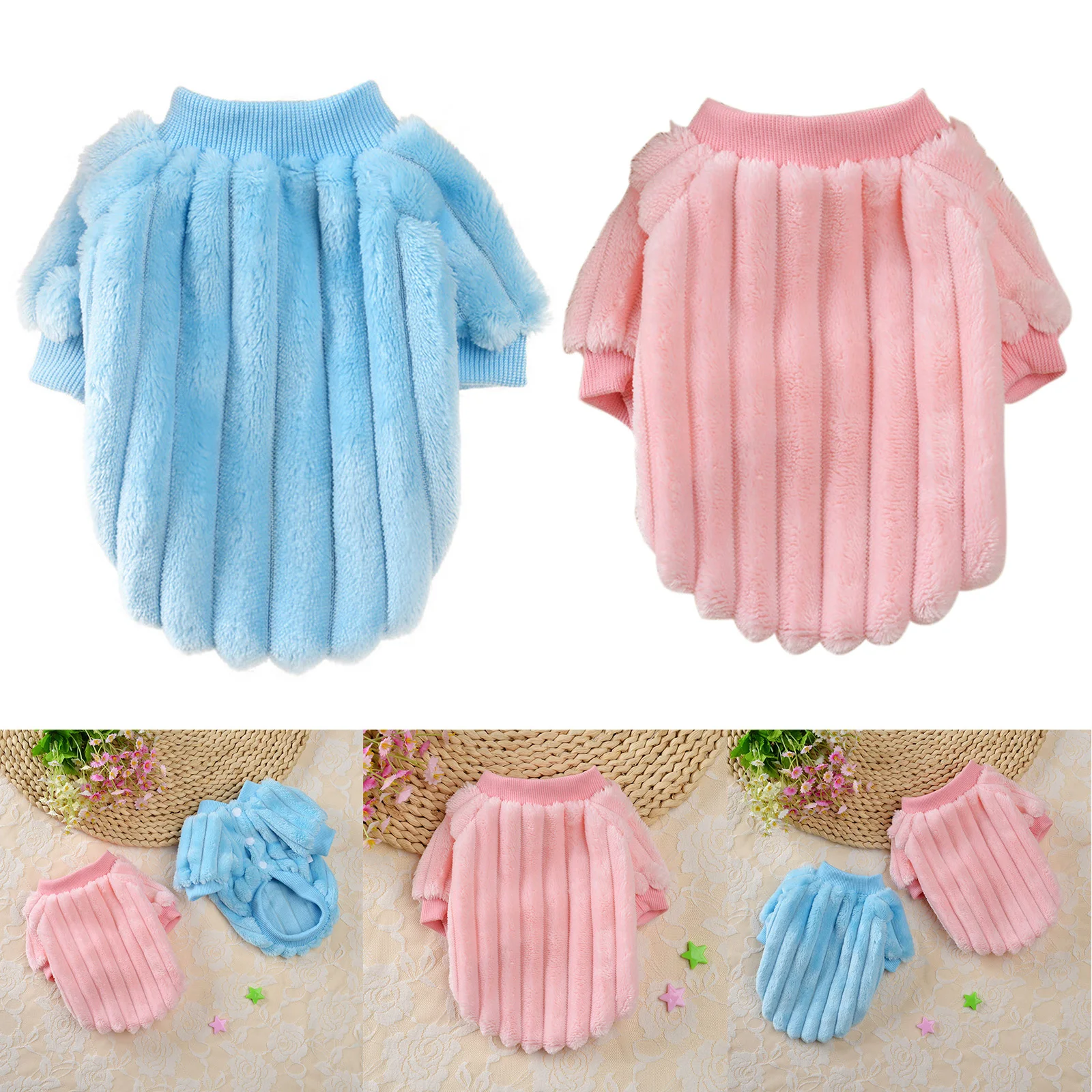 

Plush Pet Clothes Warm Plush Clothes Winter Pet Puppy Kitten Soft Coat For Dog Cat PAK55