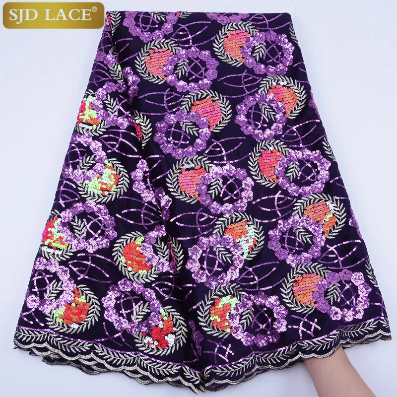 Высококачественные африканские бархатные кружевные ткани ручной работы
